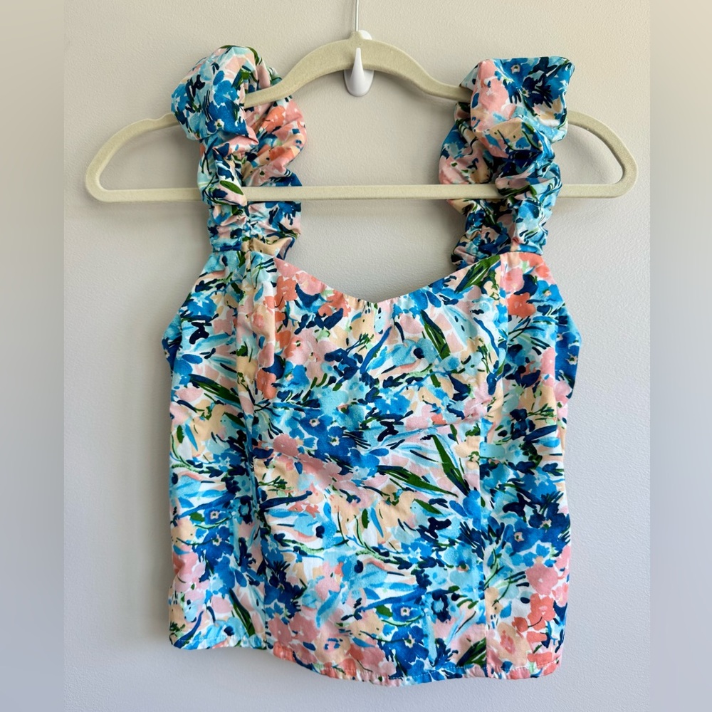 Abercrombie & Fitch Floral Tank Top - Blue and Pink